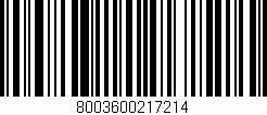 Código de barras (EAN, GTIN, SKU, ISBN): '8003600217214'