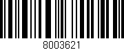 Código de barras (EAN, GTIN, SKU, ISBN): '8003621'
