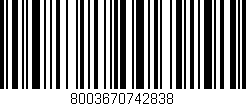 Código de barras (EAN, GTIN, SKU, ISBN): '8003670742838'