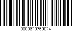 Código de barras (EAN, GTIN, SKU, ISBN): '8003670768074'