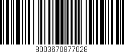 Código de barras (EAN, GTIN, SKU, ISBN): '8003670877028'