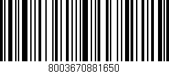 Código de barras (EAN, GTIN, SKU, ISBN): '8003670881650'