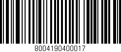 Código de barras (EAN, GTIN, SKU, ISBN): '8004190400017'
