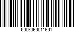 Código de barras (EAN, GTIN, SKU, ISBN): '8006363011631'