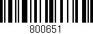 Código de barras (EAN, GTIN, SKU, ISBN): '800651'