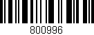 Código de barras (EAN, GTIN, SKU, ISBN): '800996'