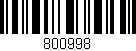 Código de barras (EAN, GTIN, SKU, ISBN): '800998'