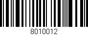 Código de barras (EAN, GTIN, SKU, ISBN): '8010012'
