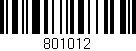 Código de barras (EAN, GTIN, SKU, ISBN): '801012'
