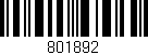 Código de barras (EAN, GTIN, SKU, ISBN): '801892'