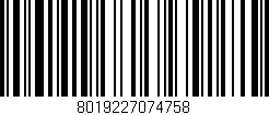 Código de barras (EAN, GTIN, SKU, ISBN): '8019227074758'