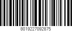 Código de barras (EAN, GTIN, SKU, ISBN): '8019227092875'
