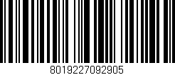 Código de barras (EAN, GTIN, SKU, ISBN): '8019227092905'