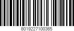 Código de barras (EAN, GTIN, SKU, ISBN): '8019227100365'