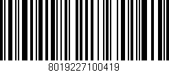 Código de barras (EAN, GTIN, SKU, ISBN): '8019227100419'
