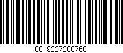 Código de barras (EAN, GTIN, SKU, ISBN): '8019227200768'