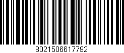 Código de barras (EAN, GTIN, SKU, ISBN): '8021506617792'