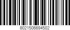 Código de barras (EAN, GTIN, SKU, ISBN): '8021506694502'