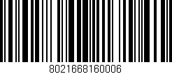 Código de barras (EAN, GTIN, SKU, ISBN): '8021668160006'