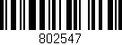 Código de barras (EAN, GTIN, SKU, ISBN): '802547'