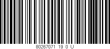 Código de barras (EAN, GTIN, SKU, ISBN): '80267071_19_0_U'