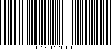 Código de barras (EAN, GTIN, SKU, ISBN): '80267081_19_0_U'