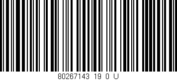 Código de barras (EAN, GTIN, SKU, ISBN): '80267143_19_0_U'