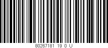 Código de barras (EAN, GTIN, SKU, ISBN): '80267181_19_0_U'