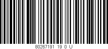 Código de barras (EAN, GTIN, SKU, ISBN): '80267191_19_0_U'