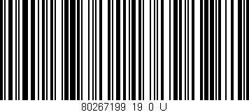 Código de barras (EAN, GTIN, SKU, ISBN): '80267199_19_0_U'