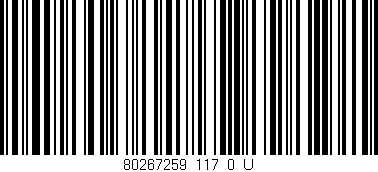 Código de barras (EAN, GTIN, SKU, ISBN): '80267259_117_0_U'