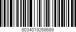 Código de barras (EAN, GTIN, SKU, ISBN): '8034019268689'