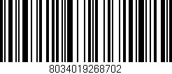 Código de barras (EAN, GTIN, SKU, ISBN): '8034019268702'