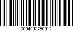Código de barras (EAN, GTIN, SKU, ISBN): '8034033758012'