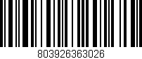 Código de barras (EAN, GTIN, SKU, ISBN): '803926363026'
