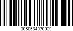 Código de barras (EAN, GTIN, SKU, ISBN): '8058664070039'