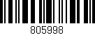 Código de barras (EAN, GTIN, SKU, ISBN): '805998'