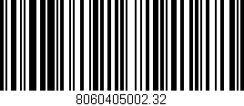 Código de barras (EAN, GTIN, SKU, ISBN): '8060405002.32'