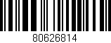 Código de barras (EAN, GTIN, SKU, ISBN): '80626814'