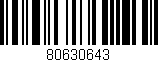 Código de barras (EAN, GTIN, SKU, ISBN): '80630643'
