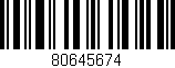 Código de barras (EAN, GTIN, SKU, ISBN): '80645674'