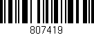 Código de barras (EAN, GTIN, SKU, ISBN): '807419'