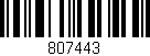 Código de barras (EAN, GTIN, SKU, ISBN): '807443'