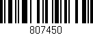 Código de barras (EAN, GTIN, SKU, ISBN): '807450'