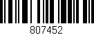 Código de barras (EAN, GTIN, SKU, ISBN): '807452'