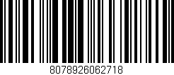 Código de barras (EAN, GTIN, SKU, ISBN): '8078926062718'