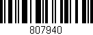 Código de barras (EAN, GTIN, SKU, ISBN): '807940'