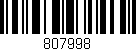 Código de barras (EAN, GTIN, SKU, ISBN): '807998'