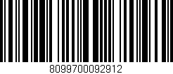 Código de barras (EAN, GTIN, SKU, ISBN): '8099700092912'