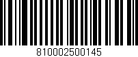 Código de barras (EAN, GTIN, SKU, ISBN): '810002500145'